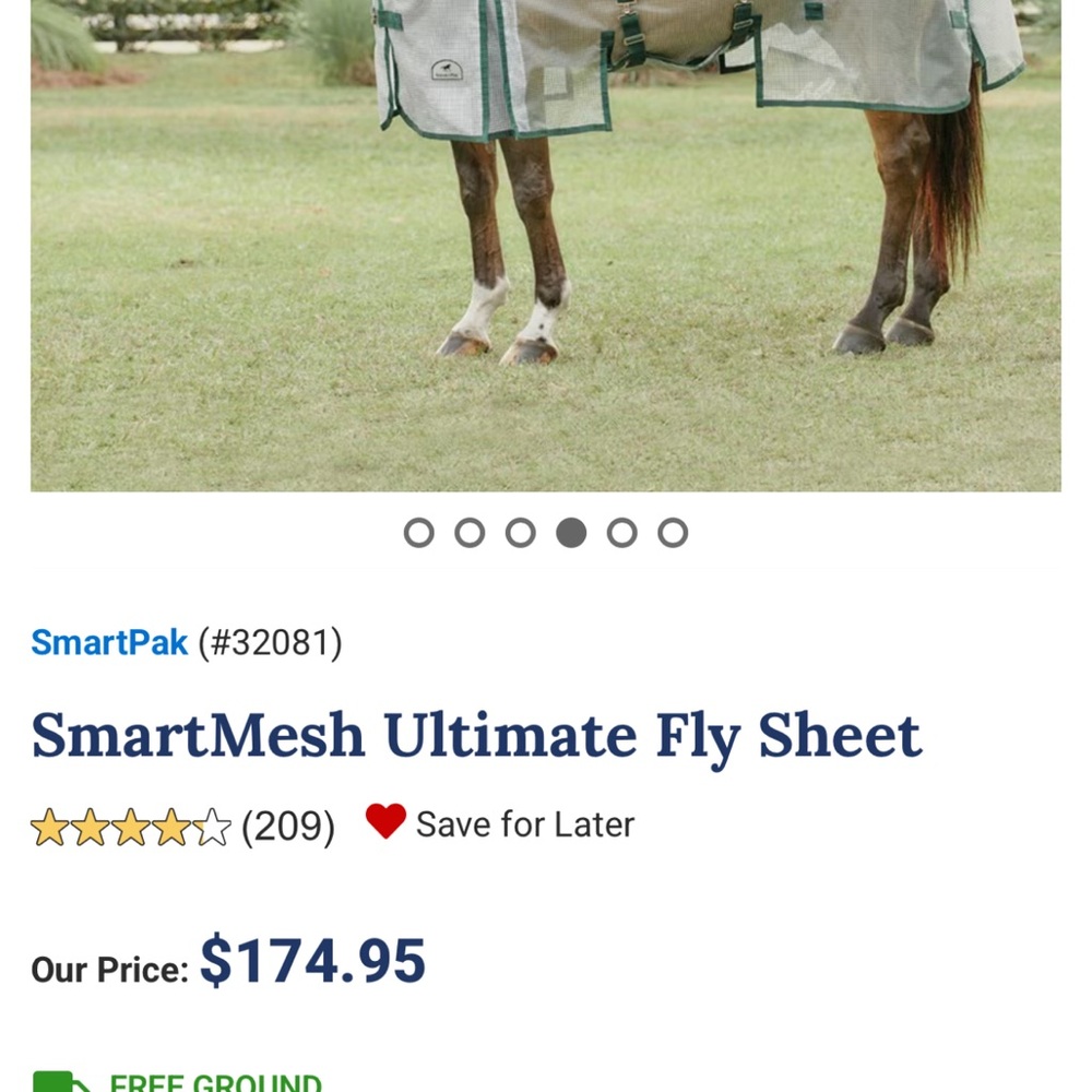 SmartPak Fly Sheet - Gray and Green